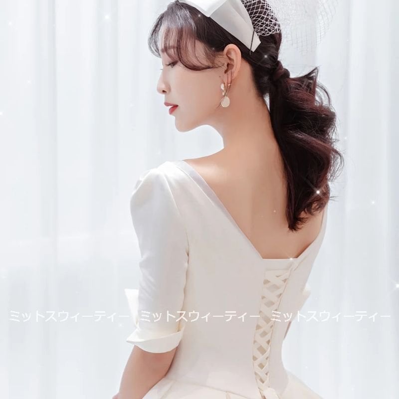 ウェディングドレス 二次会 白 プリンセス 海外挙式 花嫁 パーティードレス 披露宴 ブライダル 結婚式 ロングドレス 演奏会 イブニングドレス スタイリッシュ