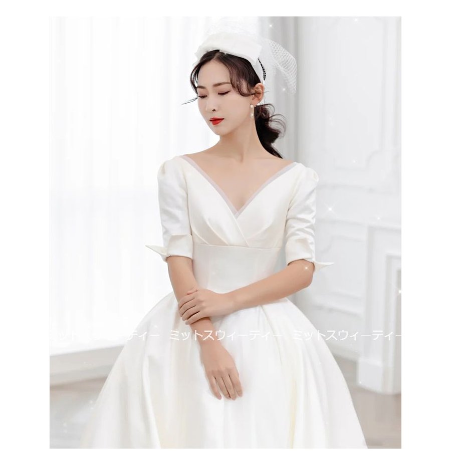 ウェディングドレス 二次会 白 プリンセス 海外挙式 花嫁 パーティードレス 披露宴 ブライダル 結婚式 ロングドレス 演奏会 イブニングドレス スタイリッシュ