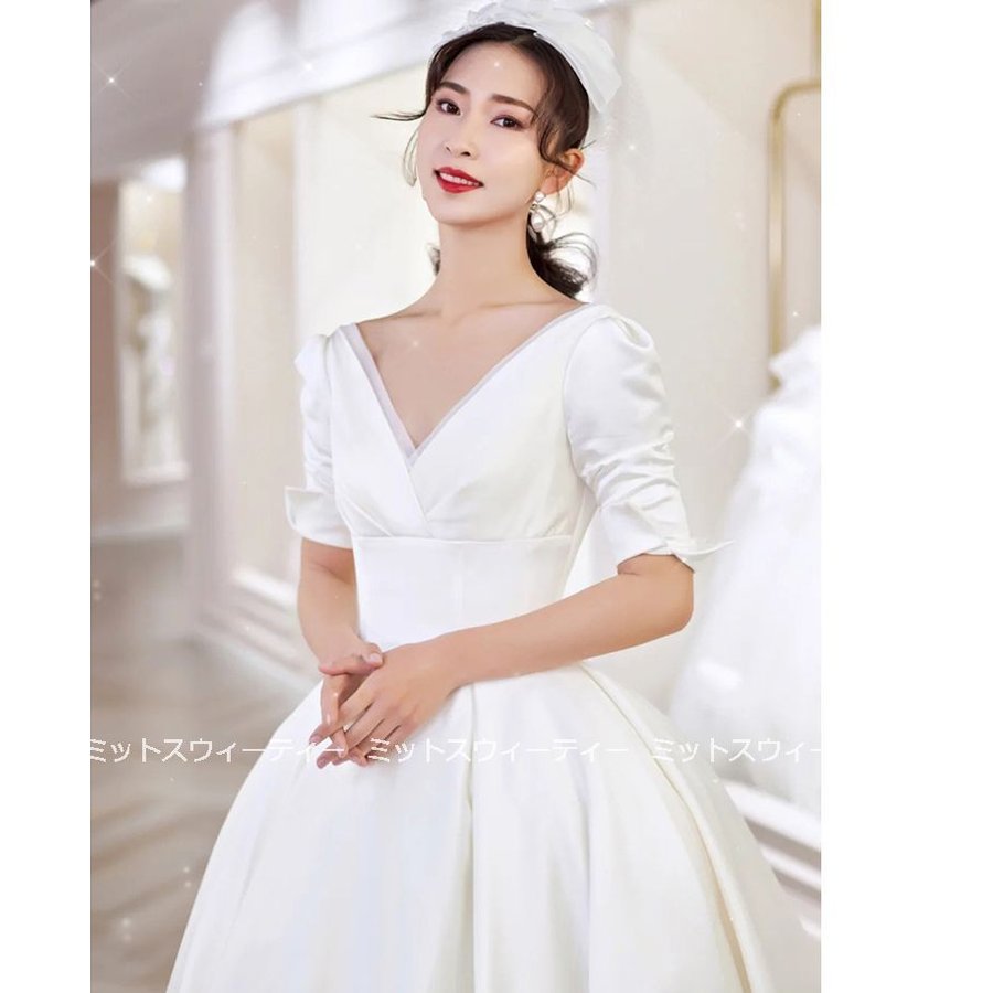 ウェディングドレス 二次会 白 プリンセス 海外挙式 花嫁 パーティードレス 披露宴 ブライダル 結婚式 ロングドレス 演奏会 イブニングドレス スタイリッシュ