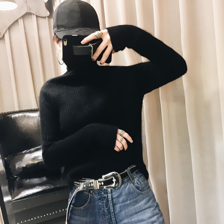 ニットソー セーター レディース タートルネック 長袖 リブ 大人可愛い きれいめ カジュアル上品 無地 秋 冬 ママ お出かけ ホワイト アプリコット ベージュ ブルー ブラウン ブラック トップス