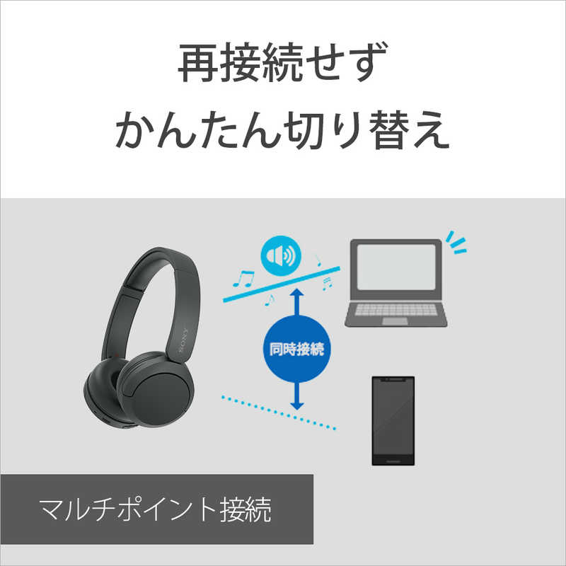 ソニー　SONY　ブルートゥースヘッドホン ブラック［リモコン・マイク対応 /Bluetooth］　WH-CH520 BZ