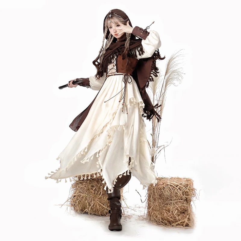 【フルセット】放浪魔女lolita廃土ロリータマントワンピースセット 【フルセット】放浪魔女lolita廃土ロリータマントワンピースセット