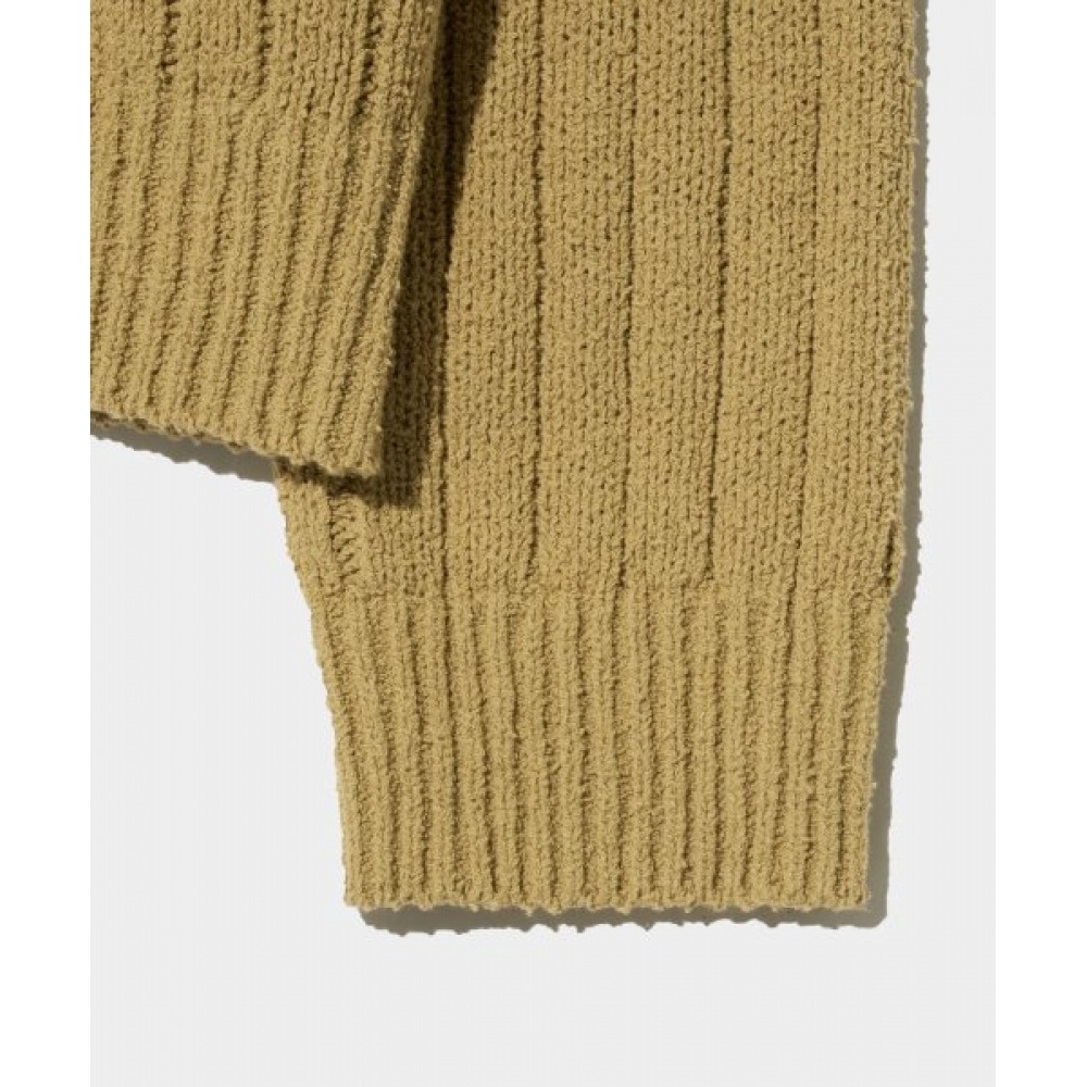 SATUR ファロオーバーサイズブークルカーディガンキャメルベージュ