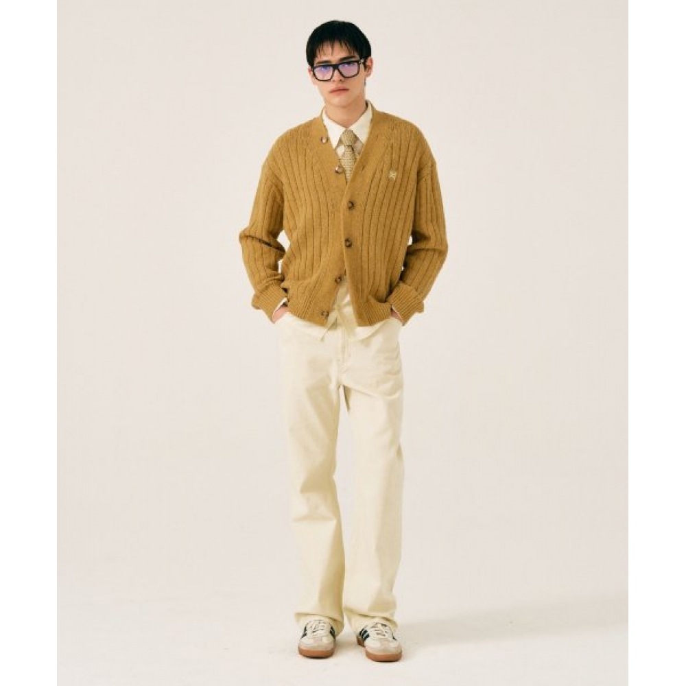 SATUR ファロオーバーサイズブークルカーディガンキャメルベージュ