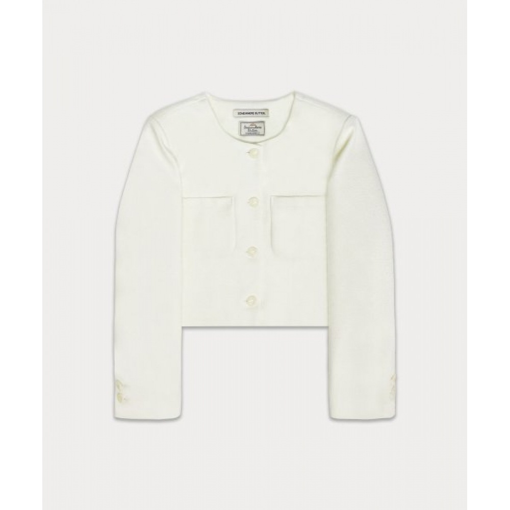 サムウェアバターボニータツイードジャケット-アイボリー サムウェアバターボニータツイードジャケット-アイボリー