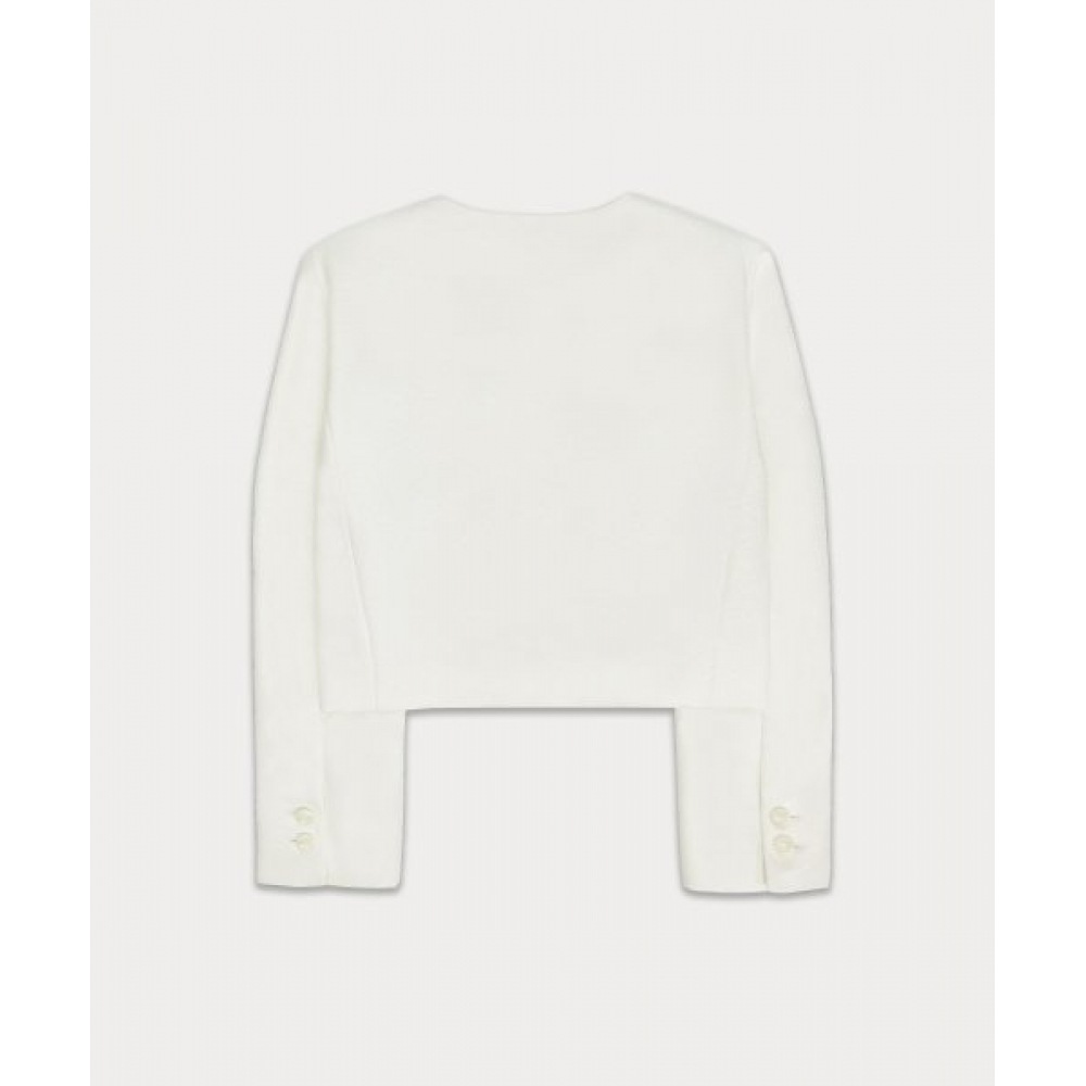 サムウェアバターボニータツイードジャケット-アイボリー サムウェアバターボニータツイードジャケット-アイボリー