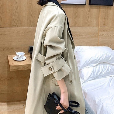 レディース アウター トレンチコート 袖あり 長袖 ドッキング 襟付き 大人可愛い きれいめ カジュ