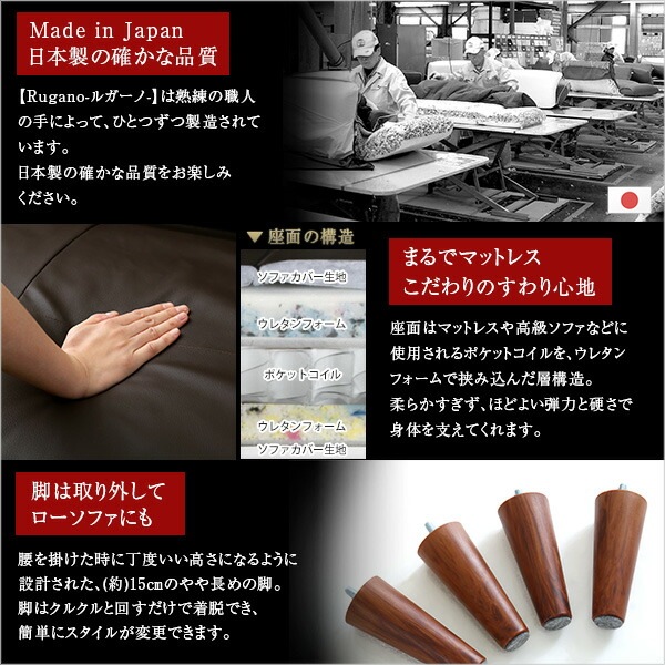 1人掛ソファ(PVCレザー)5段階リクライニングフロアソファカウチソファに 日本製Rugano-ルガーノ 1人掛ソファ(PVCレザー)5段階リクライニングフロアソファカウチソファに 日本製Rugano-ルガーノ
