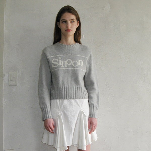 シヌーン 【SINOON】 韓国ブランド 国内未入荷 PULLOVER KNIT ロゴ ニット セーター 国内発送