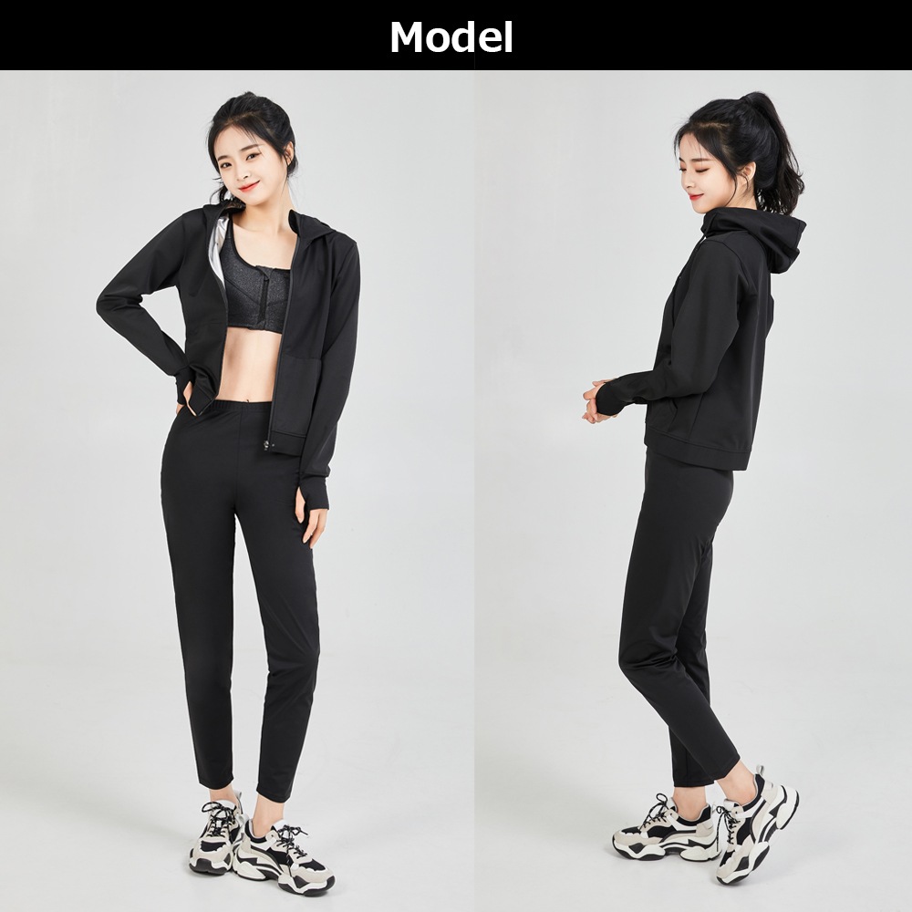 サウナスーツ レディース 3点セット パーカーパンツ　スポーツウェア ランニング