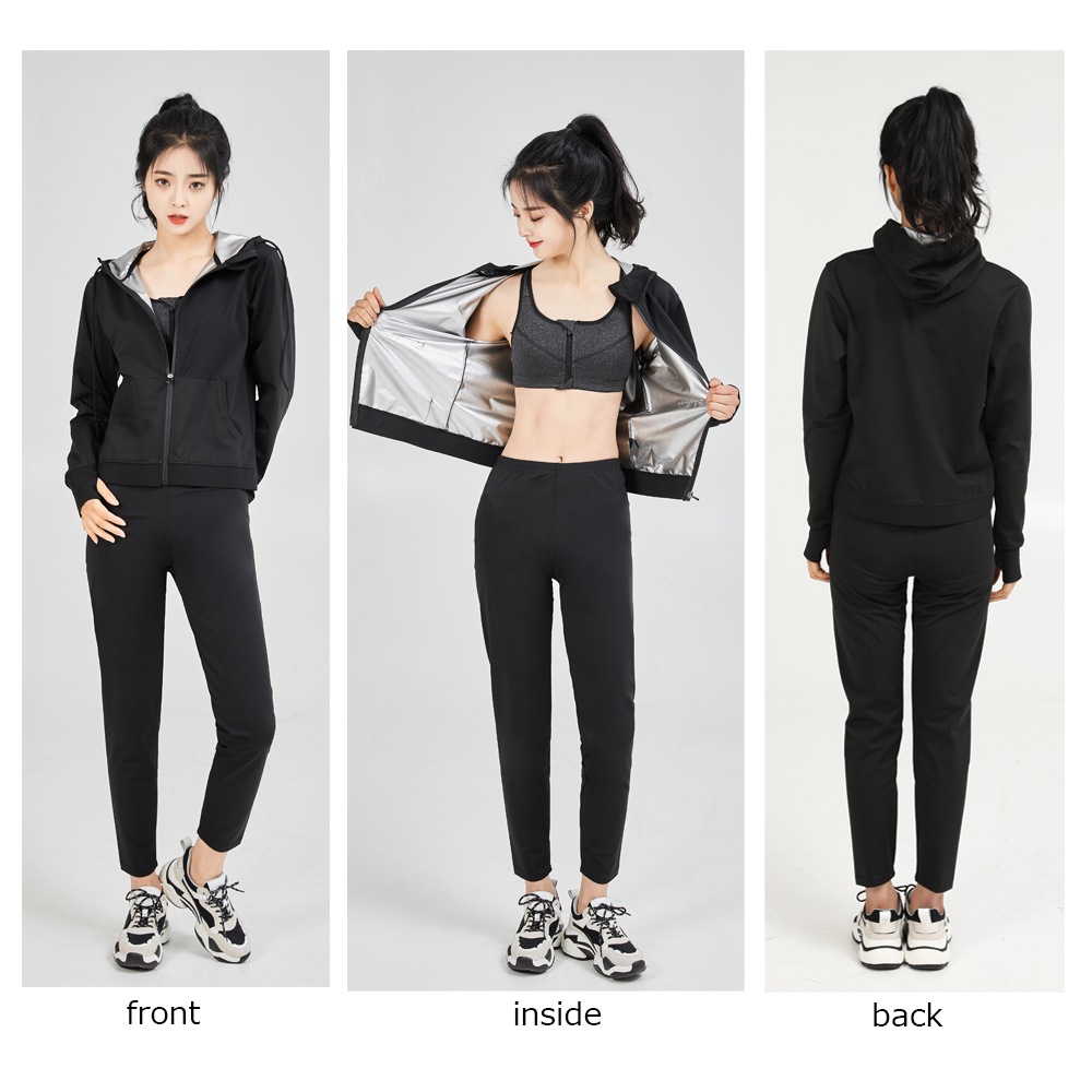 サウナスーツ レディース 3点セット パーカーパンツ　スポーツウェア ランニング