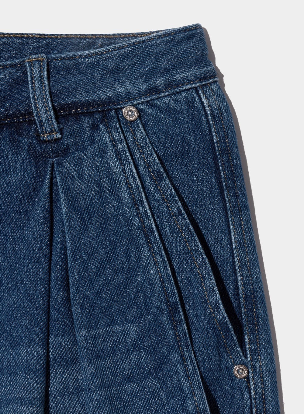 【SATUR】Vinales Retro 2-Tuck Denim Pants - Mid Blue MUSINSA | SATUR Vinales Retro Two Tuck Denim Pants Mid Blue