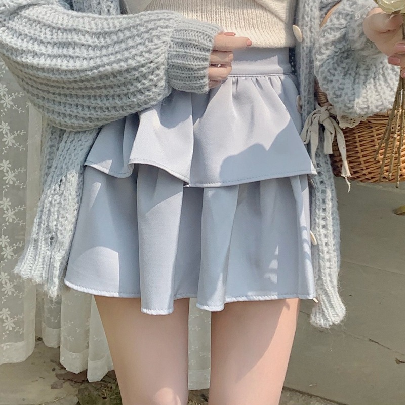 【1つ買うと10つ無料】春と夏の女性のためのサタリウムソリッドカラーケーキスカートハイウエストスリムでふっくらとした ラインの甘い短いスカート 【1つ買うと10つ無料】春と夏の女性のためのサタリウムソリッドカラーケーキスカートハイウエストスリムでふっくらとした ラインの甘い短いスカート