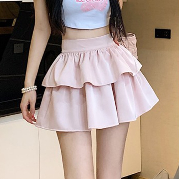 【1つ買うと10つ無料】春と夏の女性のためのサタリウムソリッドカラーケーキスカートハイウエストスリムでふっくらとした ラインの甘い短いスカート 【1つ買うと10つ無料】春と夏の女性のためのサタリウムソリッドカラーケーキスカートハイウエストスリムでふっくらとした ラインの甘い短いスカート