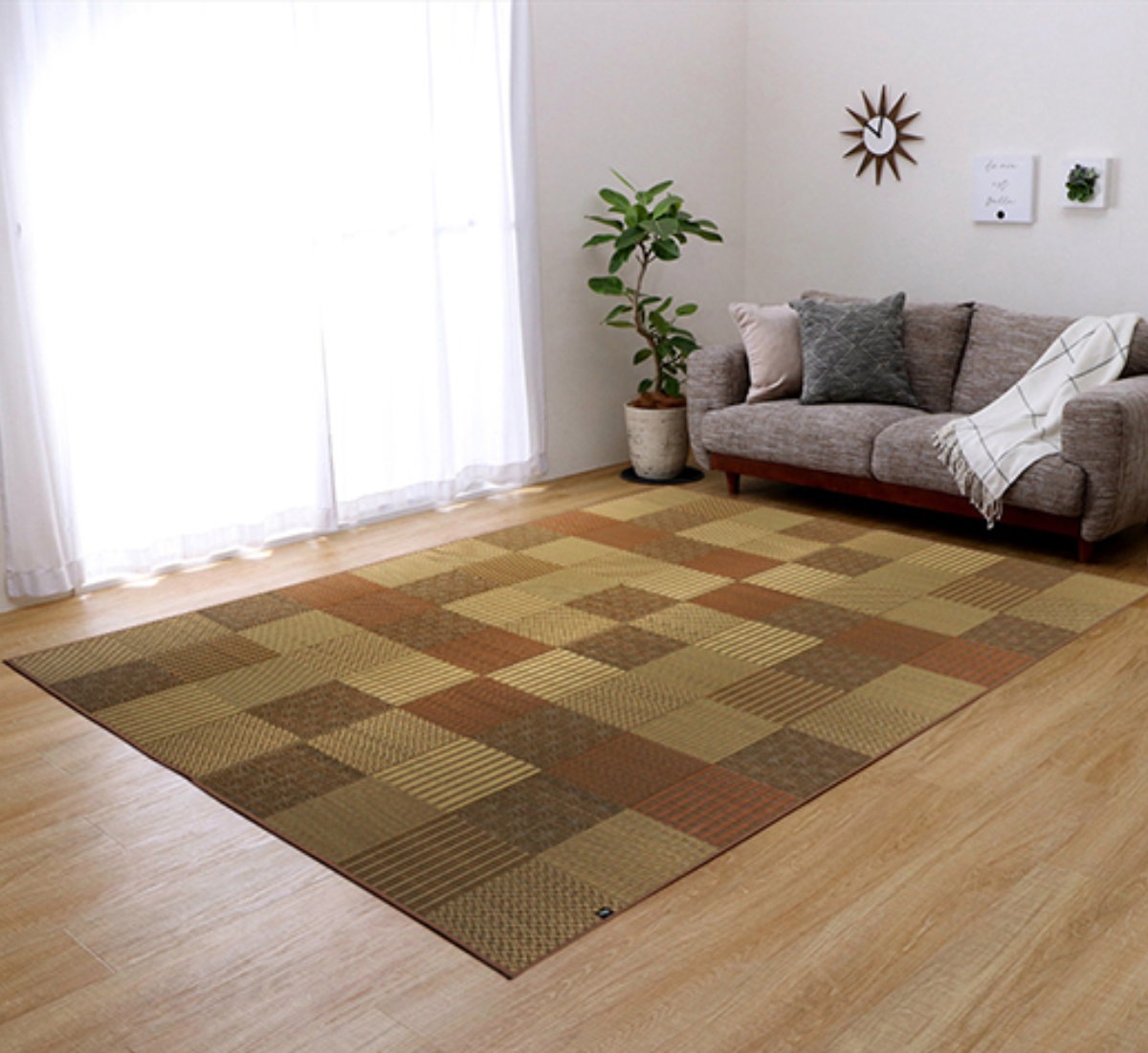 ござ 純国産 い草花ござカーペット 京刺子 江戸間4.5畳（約261x261cm） 裏貼りあり 敷物 ラグ マット い草マット い草カーペット 絨毯 花ござ 茣蓙 江戸間 4.5畳 正方形_11