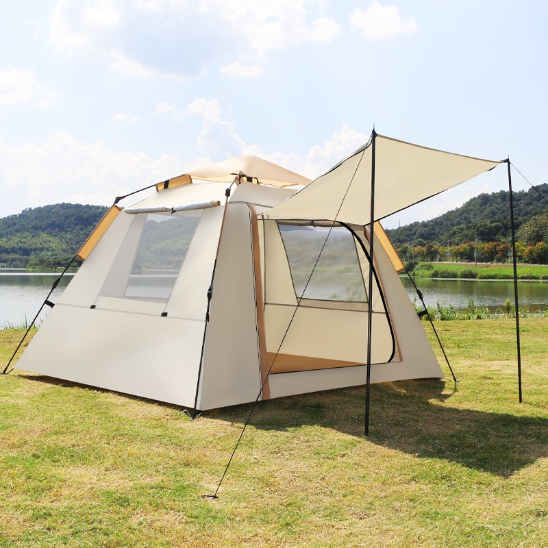 二人用の国境を越えた屋外キャンプテントセットアップ不要クイックオープンキャンプ自動ポータブル折りたたみ単層テント