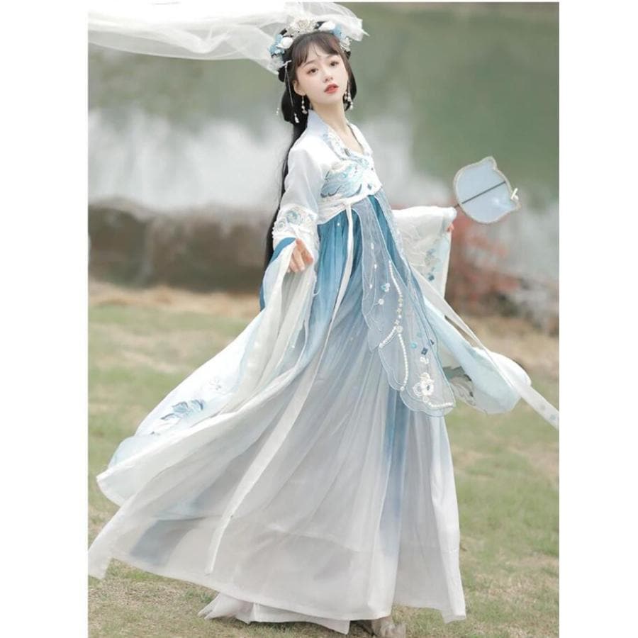 仙女古典美人服 振袖唐装漢服 豪華刺繍レディース中国魏晉風漢服