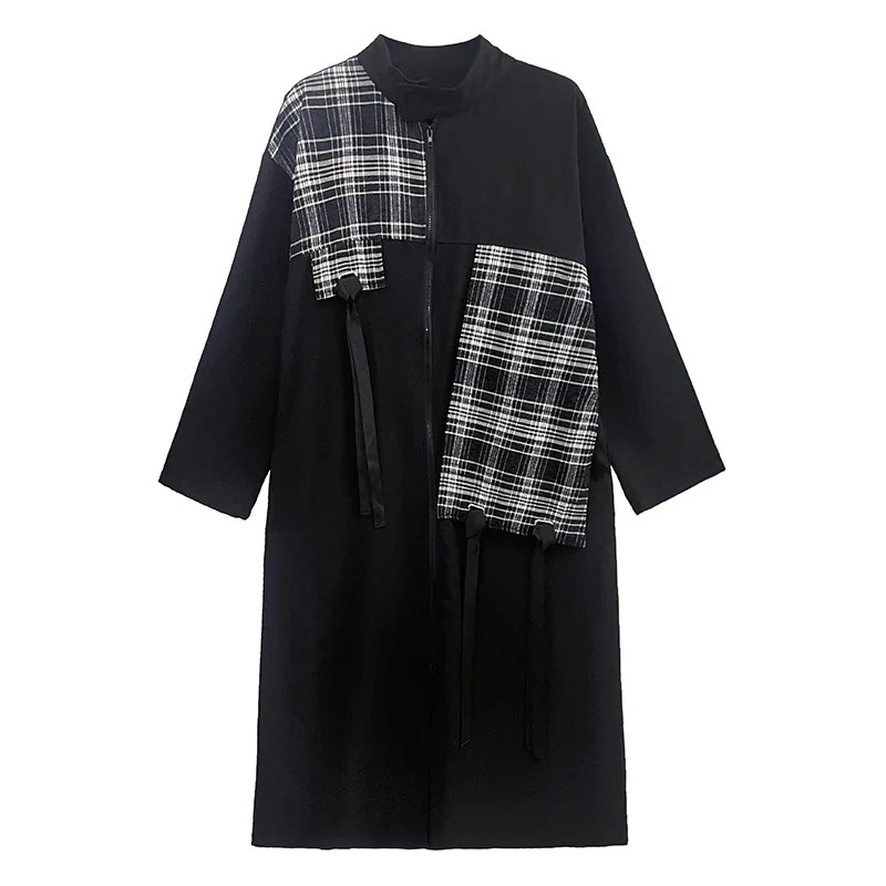 AWアウター作おしゃれ気質百掛けコートゆったりオシャレ垂れ感コートトップスアウター薄チェックジャケット