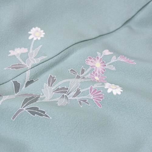 レンタル 正絹京友禅訪問着 レンタル １９点フルコーディネートレンタルセット 結婚式 七五三 入学式 ママ 披露宴 お茶会 水色地に淡い緑のぼかし 芍薬 菊 梅 30代 40代 50代 60