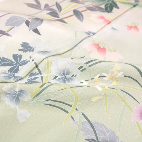 レンタル 正絹京友禅訪問着 レンタル １９点フルコーディネートレンタルセット 結婚式 七五三 入学式 ママ 披露宴 お茶会 水色地に淡い緑のぼかし 芍薬 菊 梅 30代 40代 50代 60