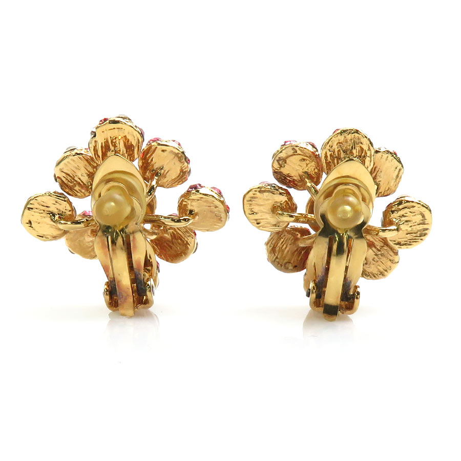 イヤリング ブックル ドレイユ ミルエウンヌ ニュイ メタル/ラインストーン ゴールド/レッド/ピンク レディース M65687 e57395g