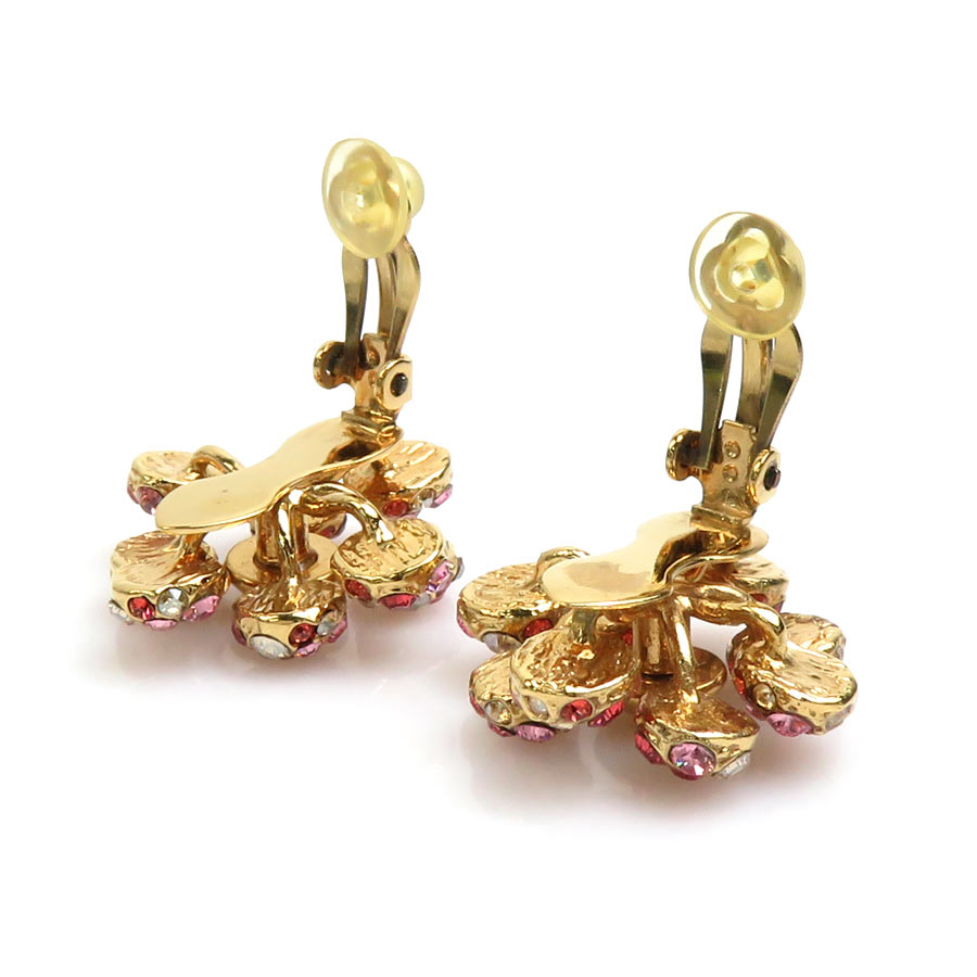 イヤリング ブックル ドレイユ ミルエウンヌ ニュイ メタル/ラインストーン ゴールド/レッド/ピンク レディース M65687 e57395g