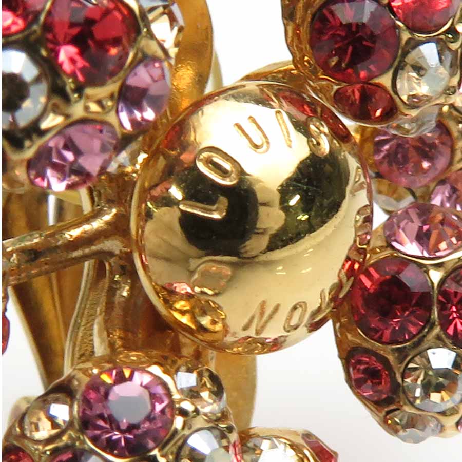 イヤリング ブックル ドレイユ ミルエウンヌ ニュイ メタル/ラインストーン ゴールド/レッド/ピンク レディース M65687 e57395g