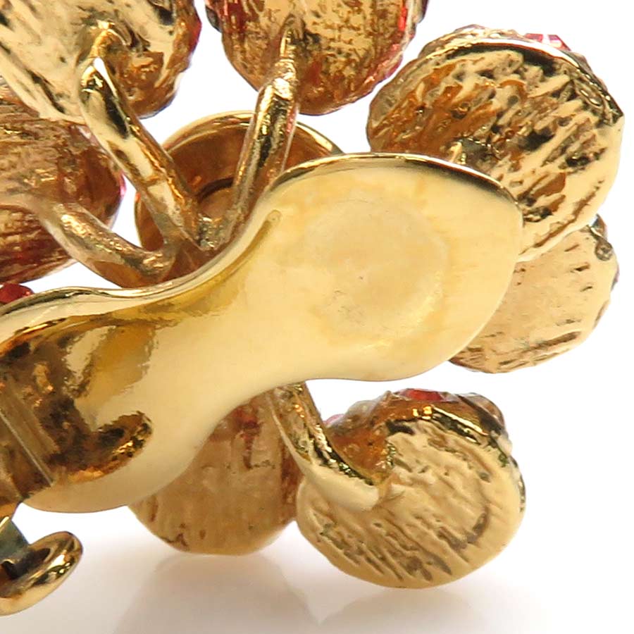 イヤリング ブックル ドレイユ ミルエウンヌ ニュイ メタル/ラインストーン ゴールド/レッド/ピンク レディース M65687 e57395g