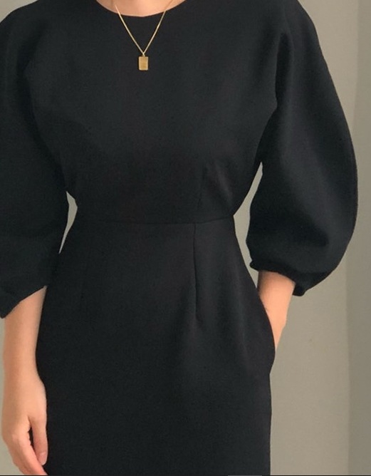 ワンピース レディース シンプルワンピース ボリュームスリーブ タイト ロング丈 ドレス クルーネック カシュクール 長袖 ミモレ丈 ハイウエスト バルーンスリーブ ウエストリボン ブラック ワンピース レディース シンプルワンピース ボリュームスリーブ タイト ロング丈 ドレス クルーネック カシュクール 長袖 ミモレ丈 ハイウエスト バルーンスリーブ ウエストリボン ブラック