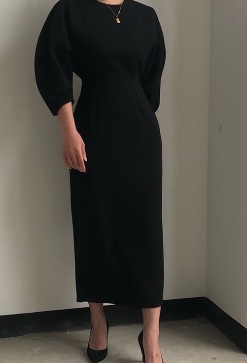 ワンピース レディース シンプルワンピース ボリュームスリーブ タイト ロング丈 ドレス クルーネック カシュクール 長袖 ミモレ丈 ハイウエスト バルーンスリーブ ウエストリボン ブラック ワンピース レディース シンプルワンピース ボリュームスリーブ タイト ロング丈 ドレス クルーネック カシュクール 長袖 ミモレ丈 ハイウエスト バルーンスリーブ ウエストリボン ブラック