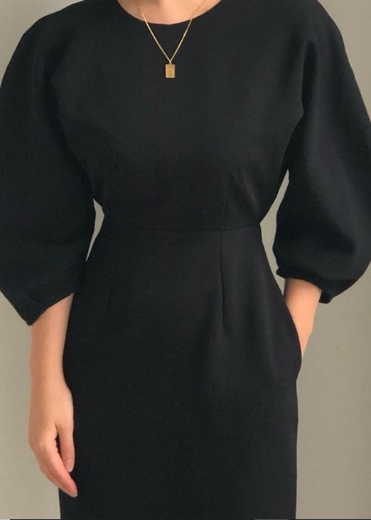 ワンピース レディース シンプルワンピース ボリュームスリーブ タイト ロング丈 ドレス クルーネック カシュクール 長袖 ミモレ丈 ハイウエスト バルーンスリーブ ウエストリボン ブラック ワンピース レディース シンプルワンピース ボリュームスリーブ タイト ロング丈 ドレス クルーネック カシュクール 長袖 ミモレ丈 ハイウエスト バルーンスリーブ ウエストリボン ブラック