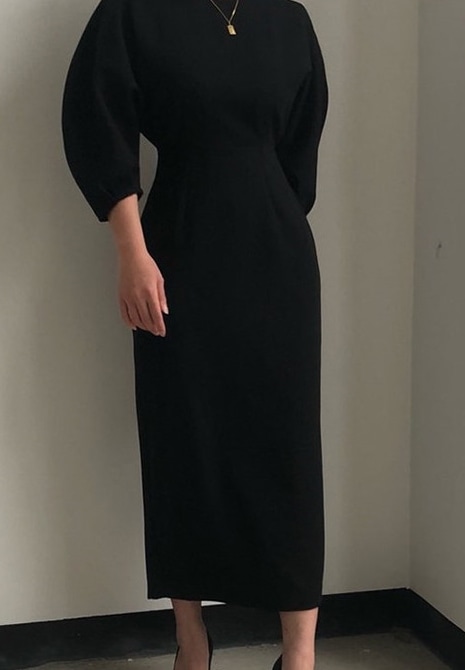 ワンピース レディース シンプルワンピース ボリュームスリーブ タイト ロング丈 ドレス クルーネック カシュクール 長袖 ミモレ丈 ハイウエスト バルーンスリーブ ウエストリボン ブラック ワンピース レディース シンプルワンピース ボリュームスリーブ タイト ロング丈 ドレス クルーネック カシュクール 長袖 ミモレ丈 ハイウエスト バルーンスリーブ ウエストリボン ブラック