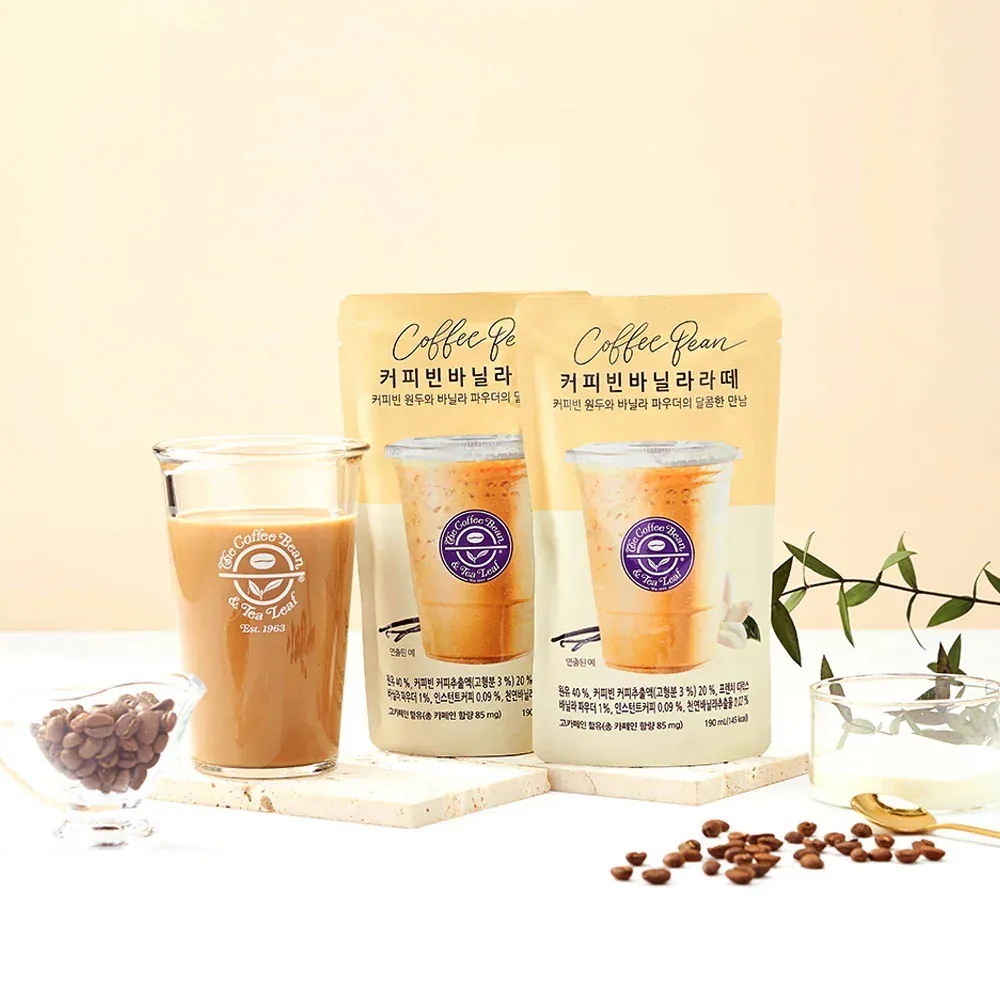 【選べる/全5種】 Coffeebean パウチドリンク, 190ml, 20個 (アメリカノ/デカフェアメリカノ/ヘーゼルナッツラテ/カフェラテ/バニララテ)