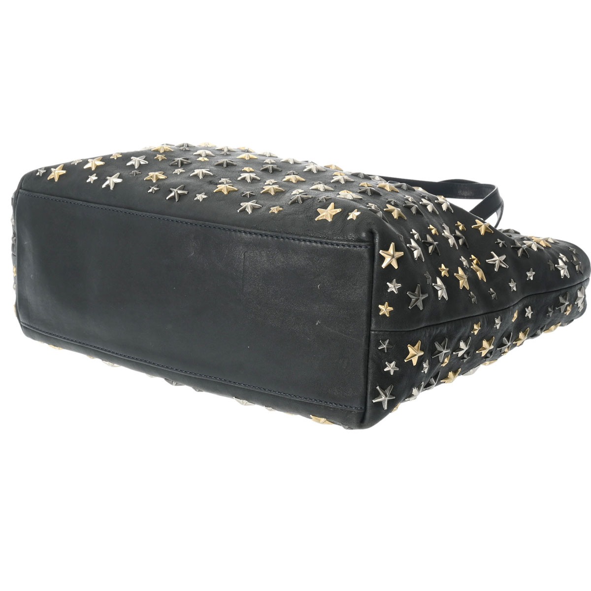 スタースタッズ ブラック レディース レザー トートバッグ Bランク 中古 銀蔵 スタースタッズ ブラック レディース レザー トートバッグ Bランク 中古 銀蔵