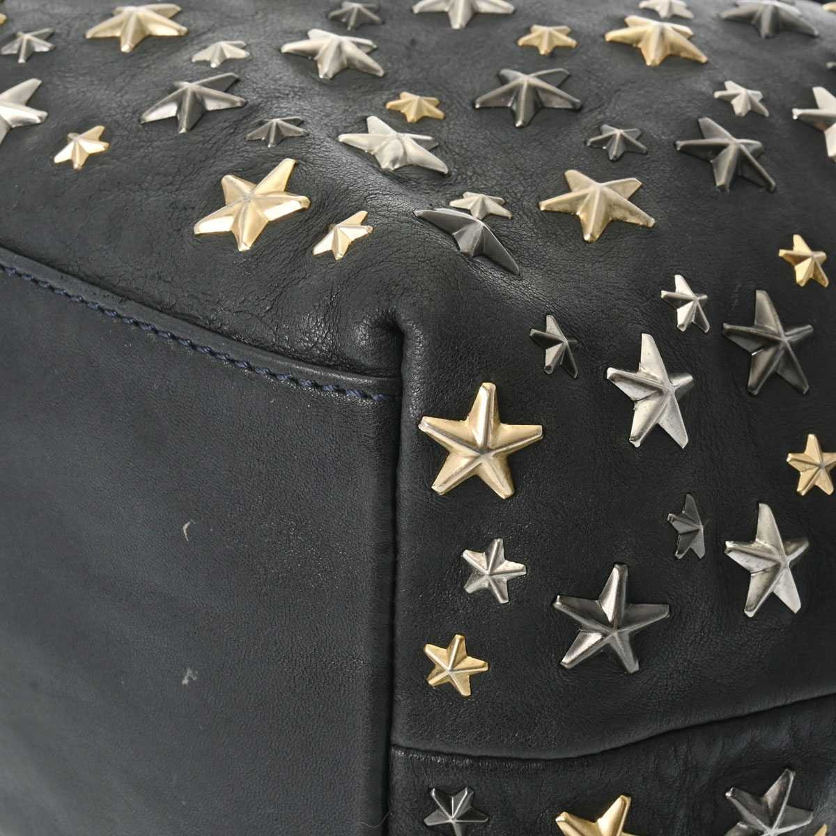 スタースタッズ ブラック レディース レザー トートバッグ Bランク 中古 銀蔵 スタースタッズ ブラック レディース レザー トートバッグ Bランク 中古 銀蔵