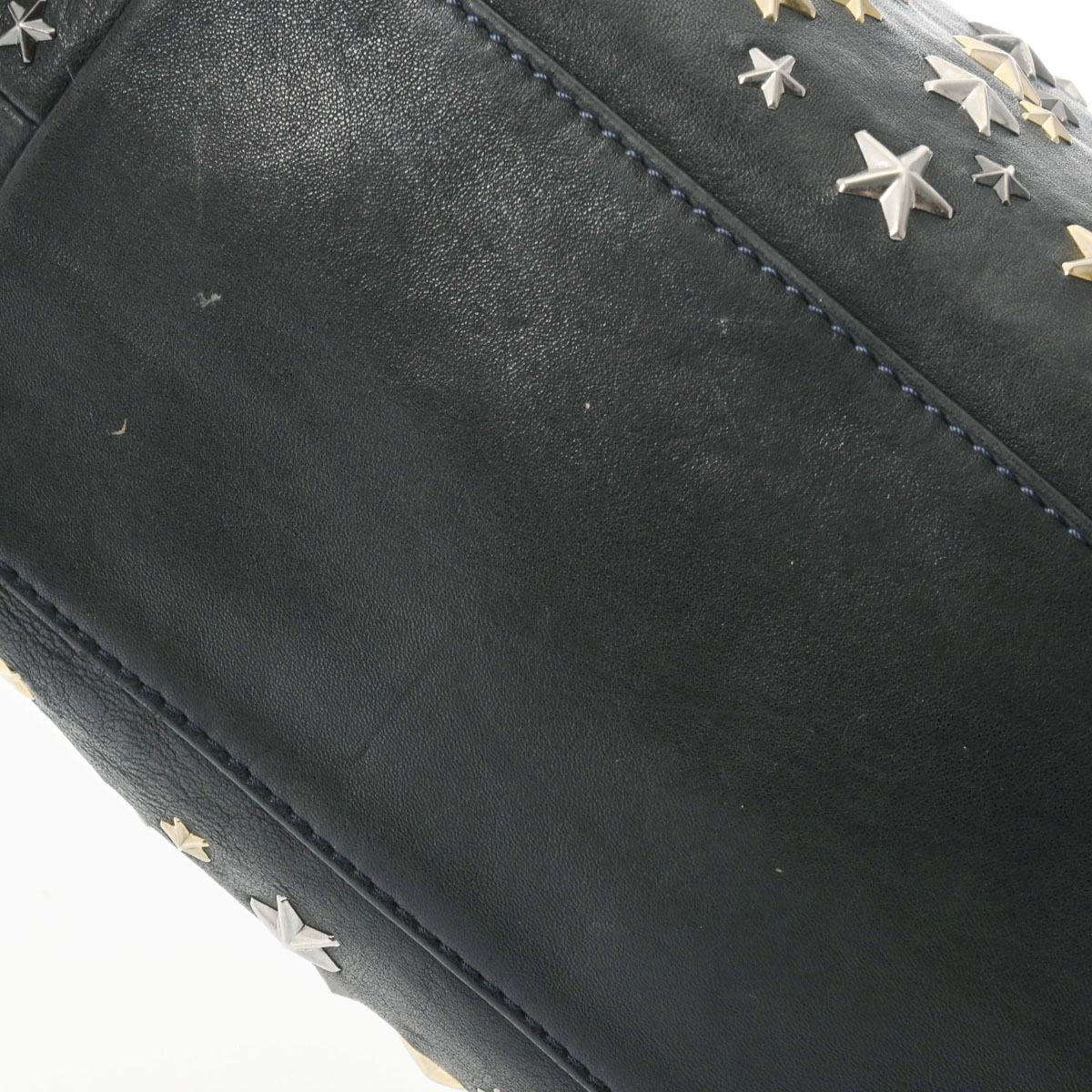 スタースタッズ ブラック レディース レザー トートバッグ Bランク 中古 銀蔵 スタースタッズ ブラック レディース レザー トートバッグ Bランク 中古 銀蔵