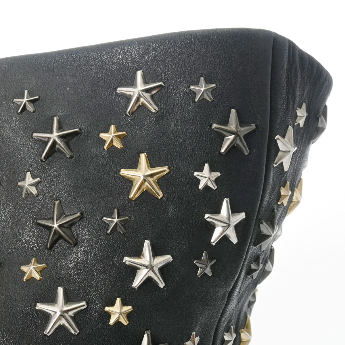 スタースタッズ ブラック レディース レザー トートバッグ Bランク 中古 銀蔵 スタースタッズ ブラック レディース レザー トートバッグ Bランク 中古 銀蔵