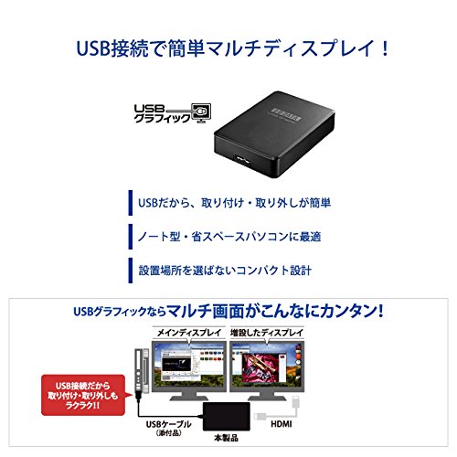 アイオーデータ マルチ画面 外付グラフィックアダプター USB 3.0/HDMI端子対応/WUXGA/フルHD 日本メーカー USB-RGB3/H