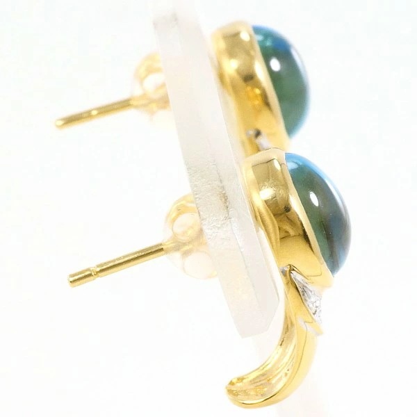 K18 18金 YG ピアス ブルートパーズ ダイヤ 0.018 ×2 ジュエリー 中古 K18 18金 YG ピアス ブルートパーズ ダイヤ 0.018 ×2 ジュエリー 中古