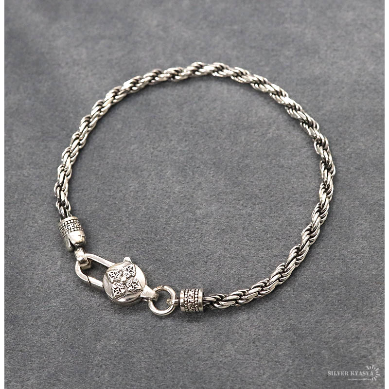 925 六字真言 ロープチェーンブレス [bs157]