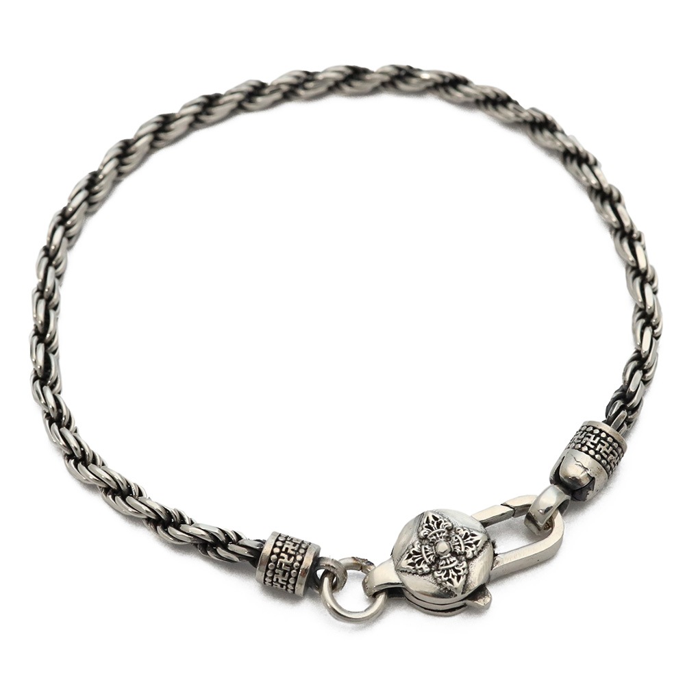 925 六字真言 ロープチェーンブレス [bs157]