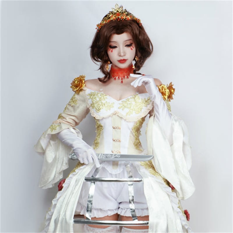 血まみれの女王マリコスプレコスチュー,ID v,パーティー服,コミック,ウィッグ,メガネ,ロールプレイ