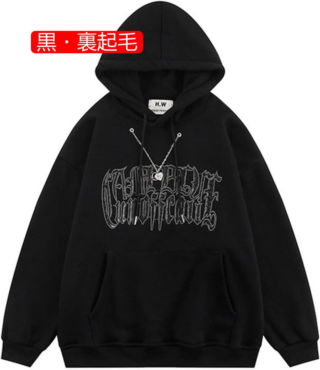 黒フードパーカー XXX刺繍