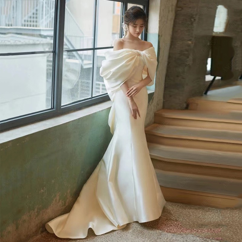パーティードレス2024 新作 フレンチヴィンテージ 高級感 蝶結び 気質 結婚式 演奏会 発表会 卒業式 成人式 同窓会 ドレスワンピース 花嫁ロングドレス 結婚式ワンピース-77