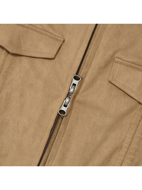 COLLECTION SUEDE SHIRRING JACKET [LIGHT BEIGE]