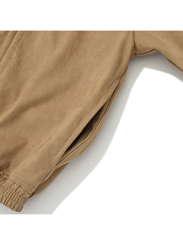 COLLECTION SUEDE SHIRRING JACKET [LIGHT BEIGE]