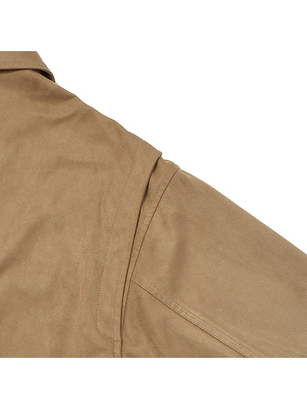 COLLECTION SUEDE SHIRRING JACKET [LIGHT BEIGE]