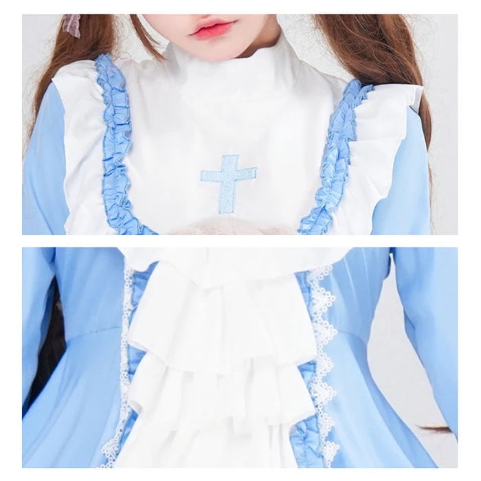 ロリータ服 ゴシック メイド服 ゴスロリ コスプレ衣装 洋服 長袖 ワンピース単品 レディース 可