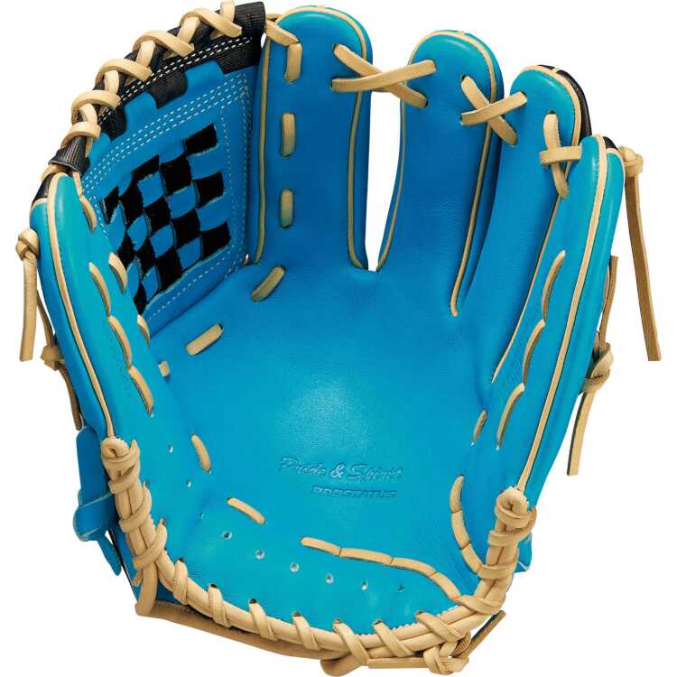 軟式野球グラブ 内野手用 二塁手・遊撃手用 プロステイタス 挟み捕りタイプ LH（右投げ用） サックス×ブラック #BRGB32250-4119