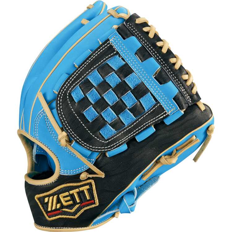 軟式野球グラブ 内野手用 二塁手・遊撃手用 プロステイタス 挟み捕りタイプ LH（右投げ用） サックス×ブラック #BRGB32250-4119